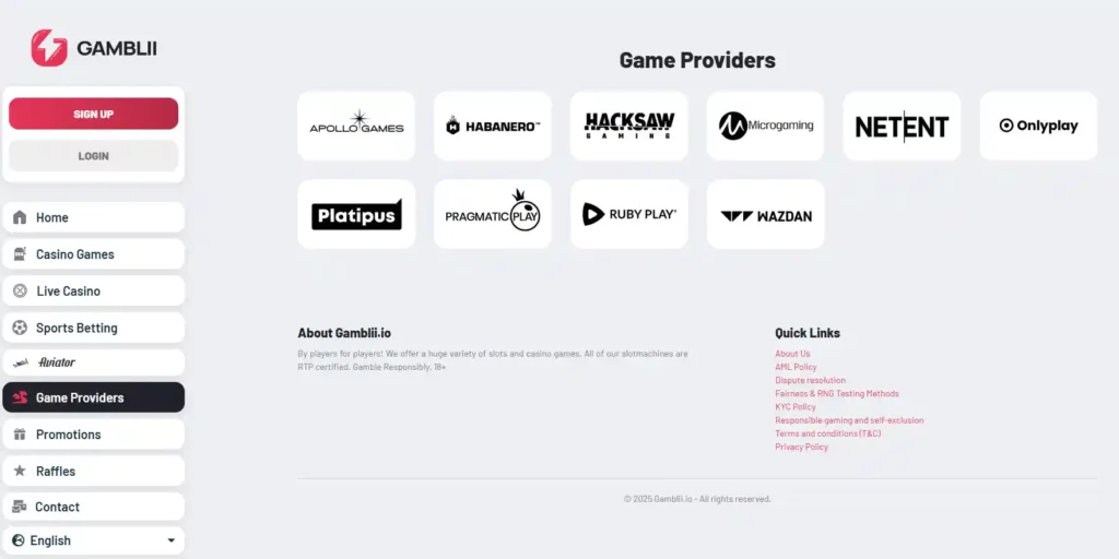 gamblii game providers